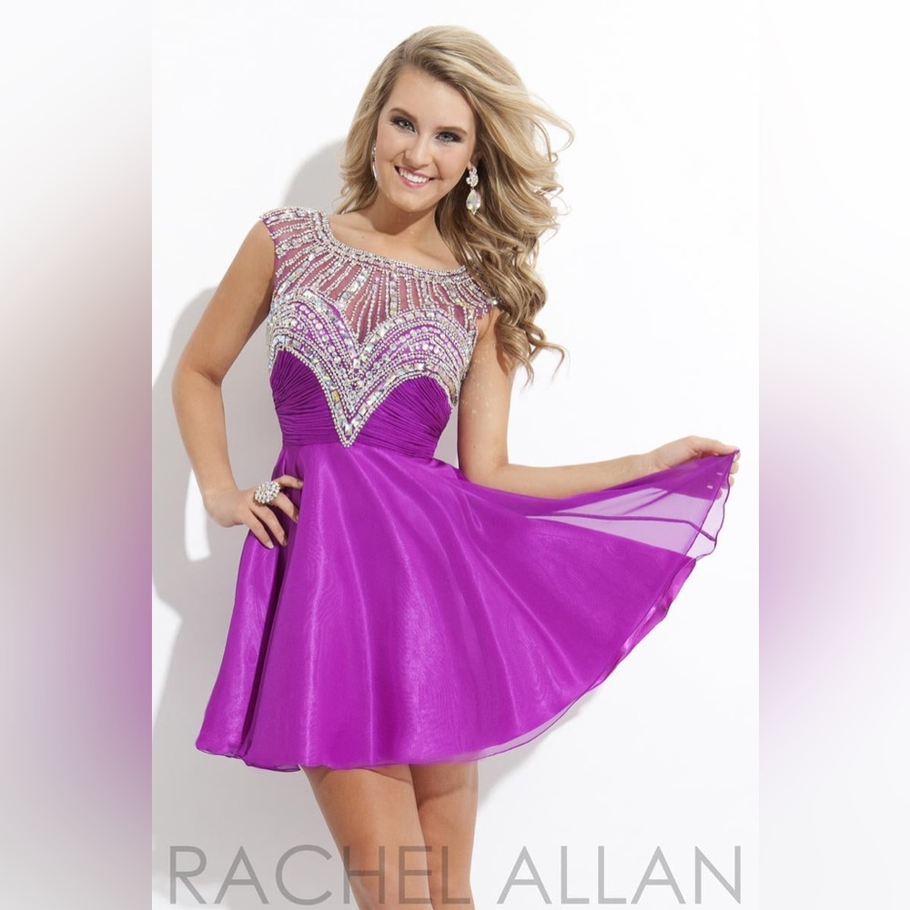 🌟2x Host Pick🌟Purple Rachel Allan Homecoming Dress